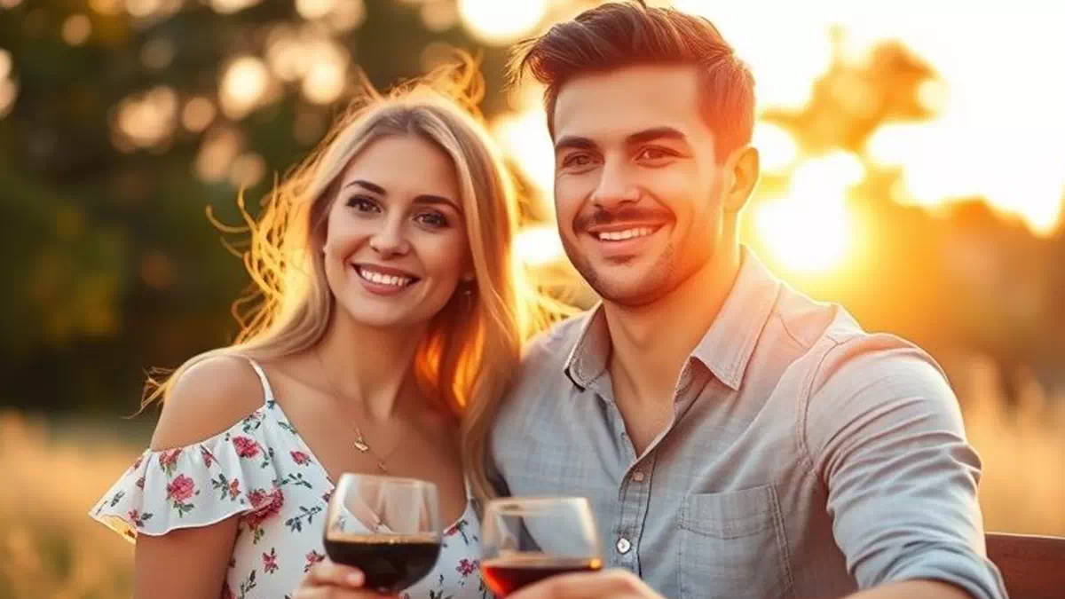 Awkward Moment on a Romantic Date during Sunset