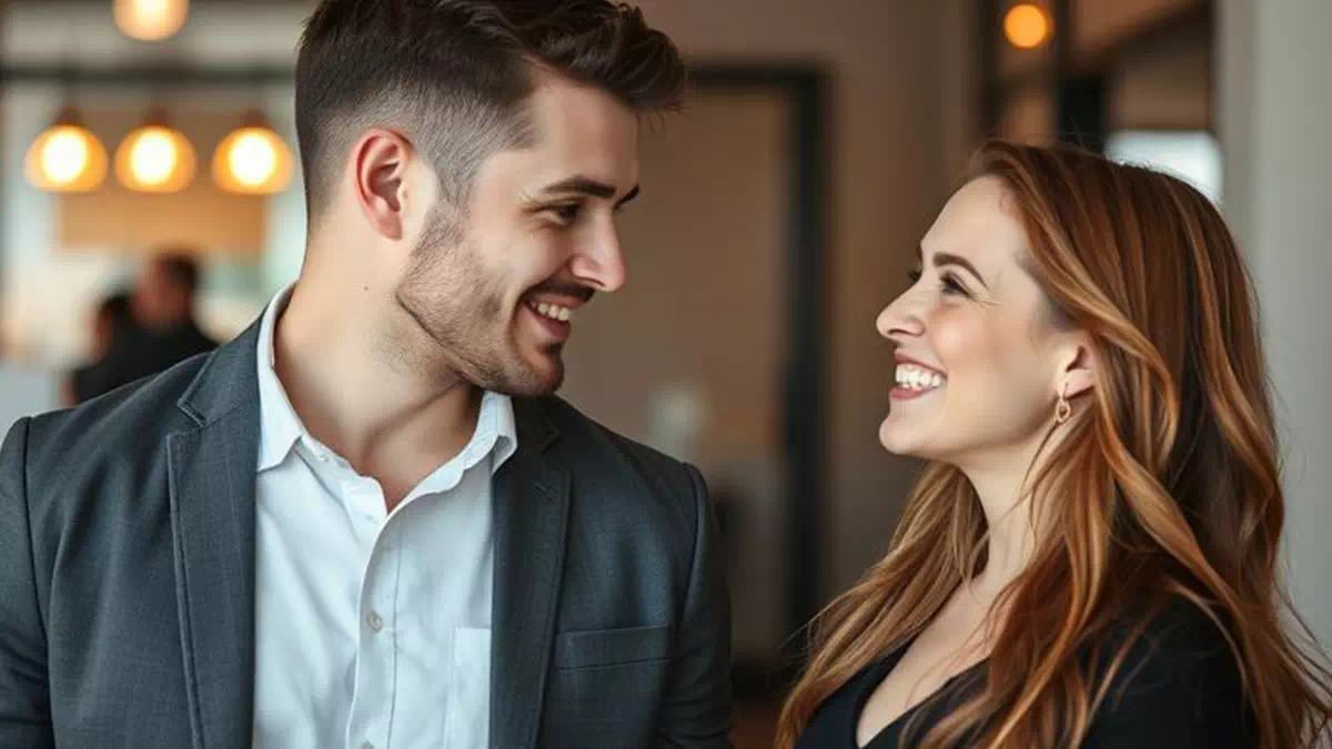 Couple Talking at Work