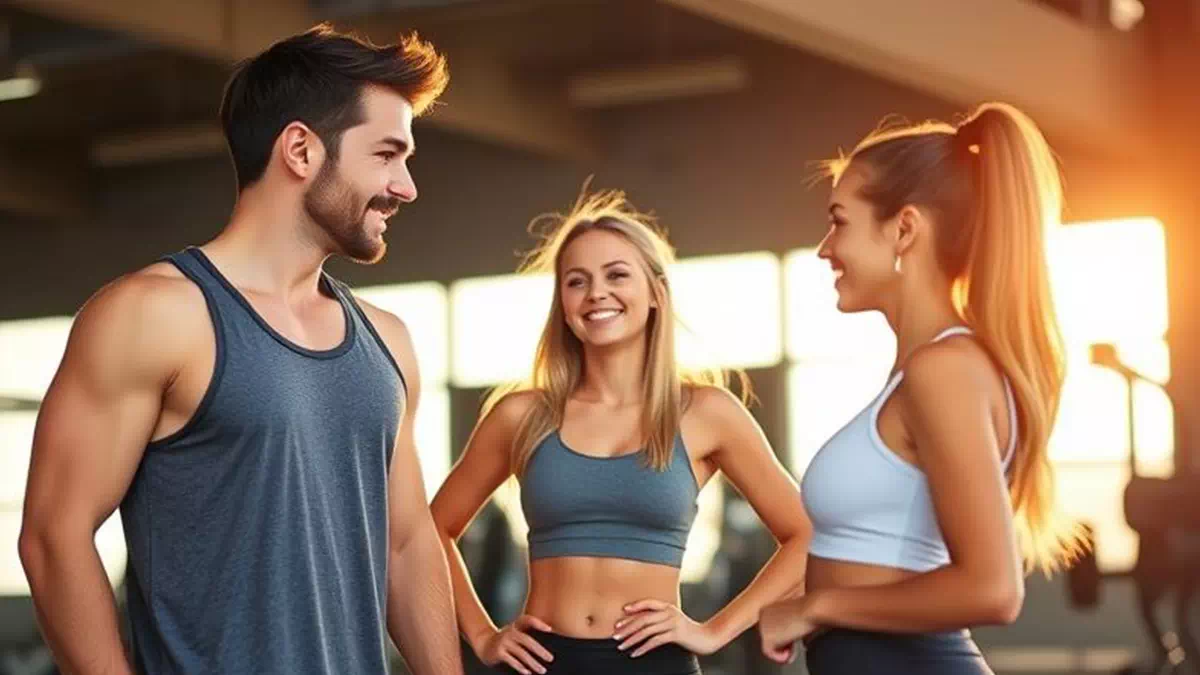 How to Talk to Women at The Gym Man talking with Two Women at the Gym