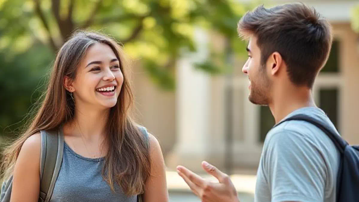 Boy and Girl Communicating