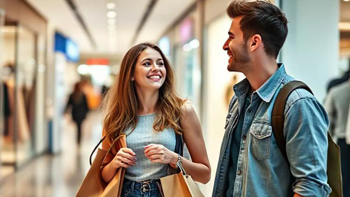 Guy accompanying Girl at the Shops