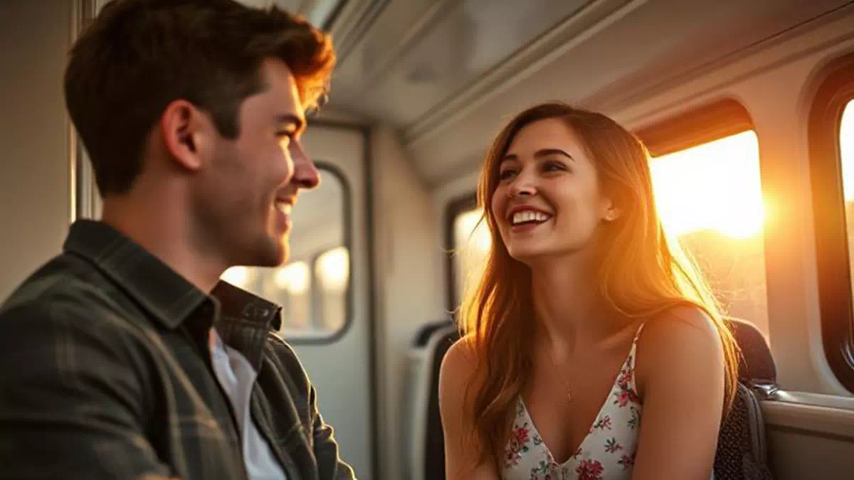 Laughing during Train Ride