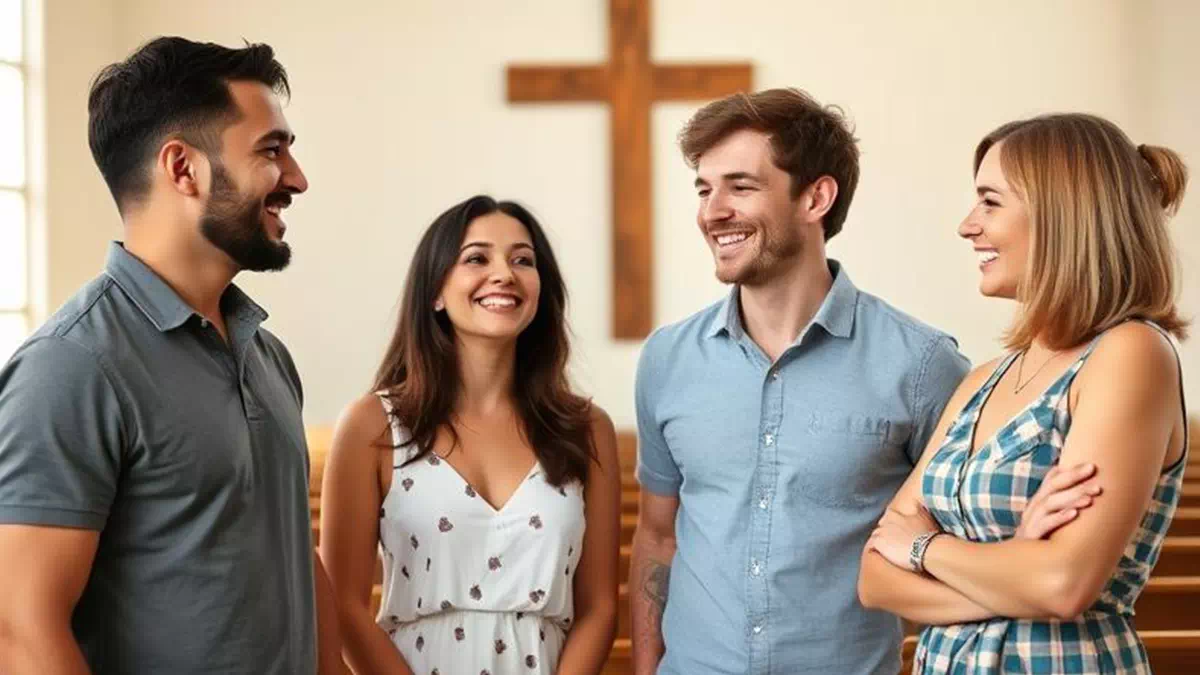 Group Connecting at Church