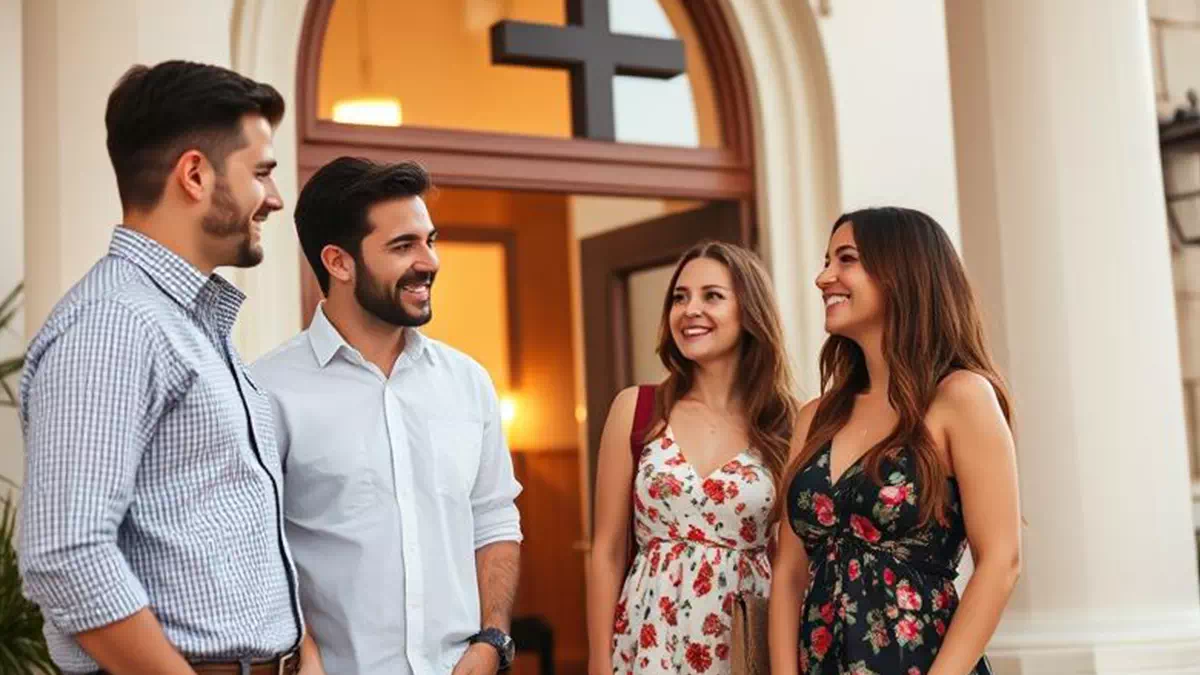 Girls meeting Guys after Service