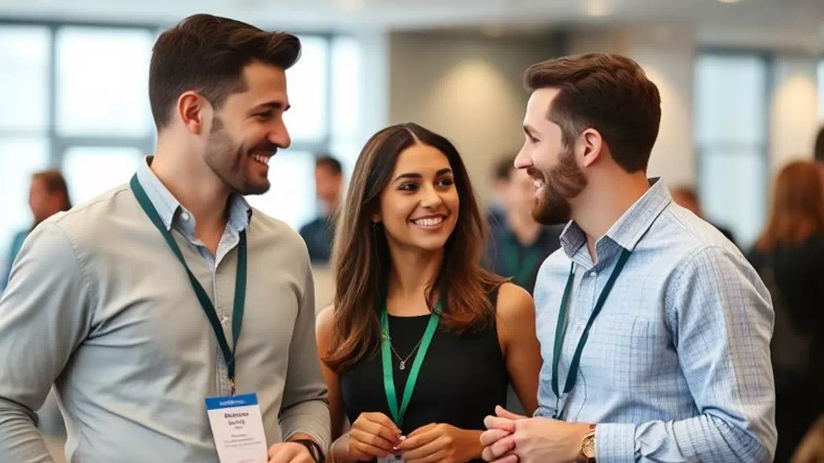 2 Guys Talking at a Conference