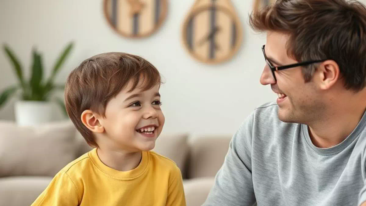 Dad chatting with Son