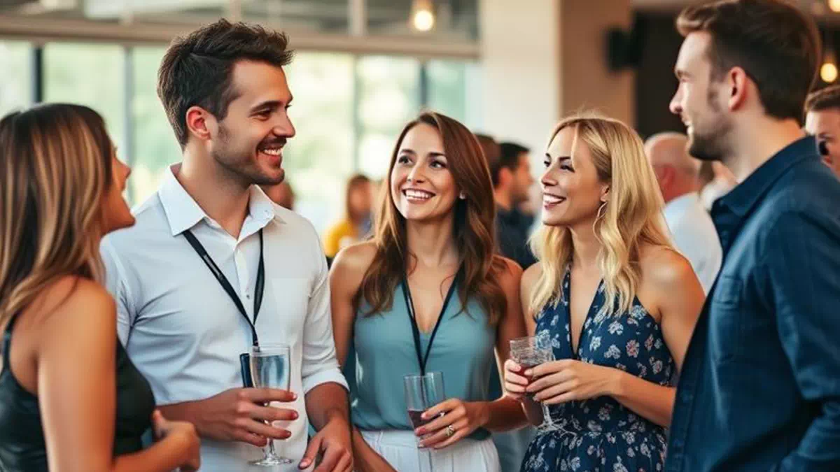People Connecting at Networking Event