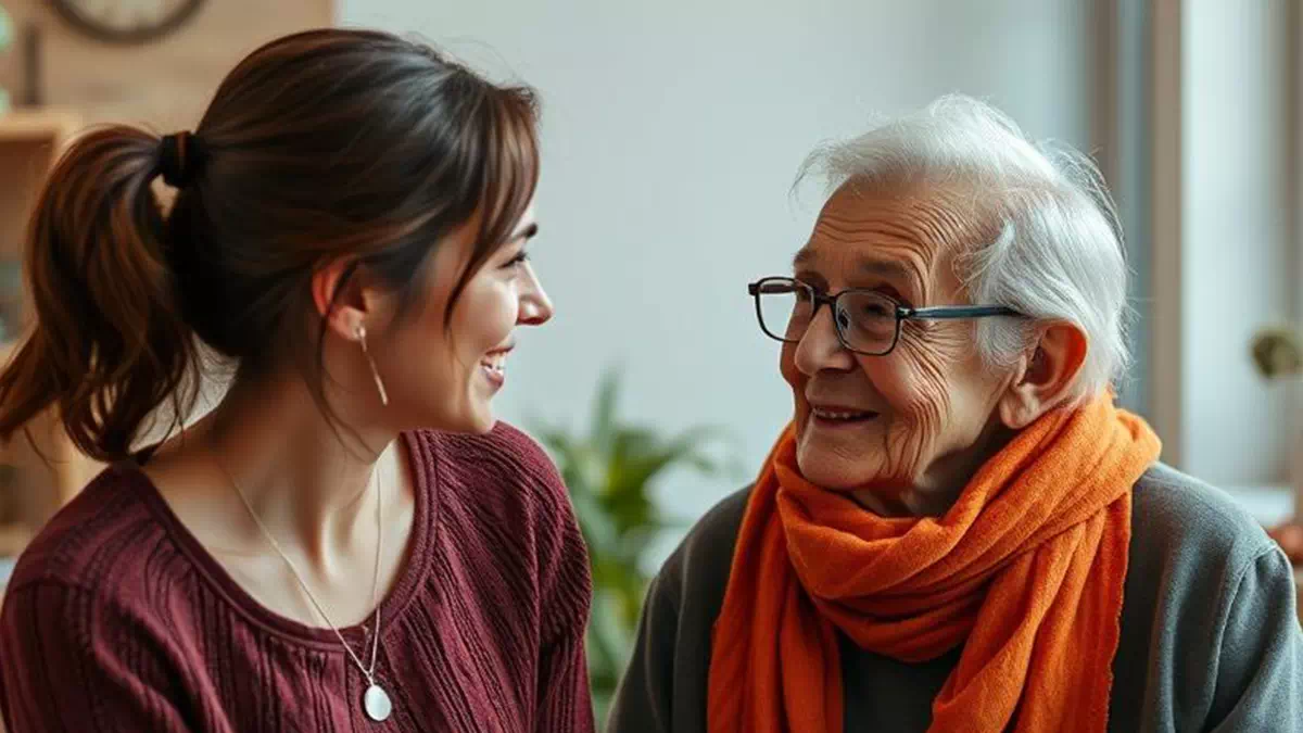 Woman talking to Grandma