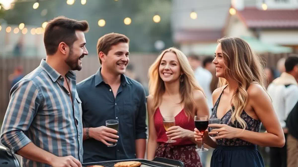 People Mingling at Grill Party