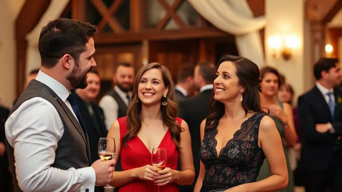 Chatting at Reception