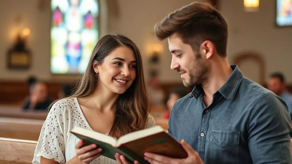 Girl Studying the Bible with Guy
