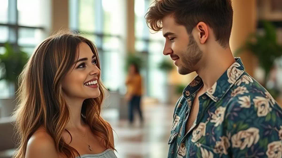 Woman talking to her Crush