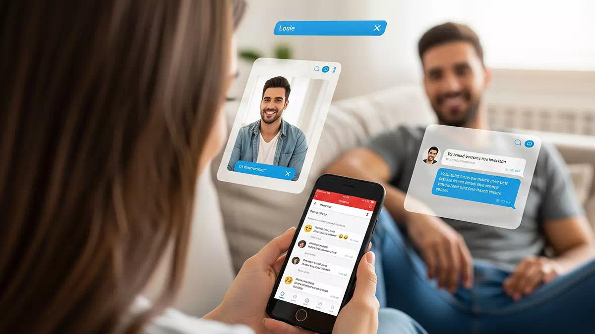 She is checking her Phone for Messages