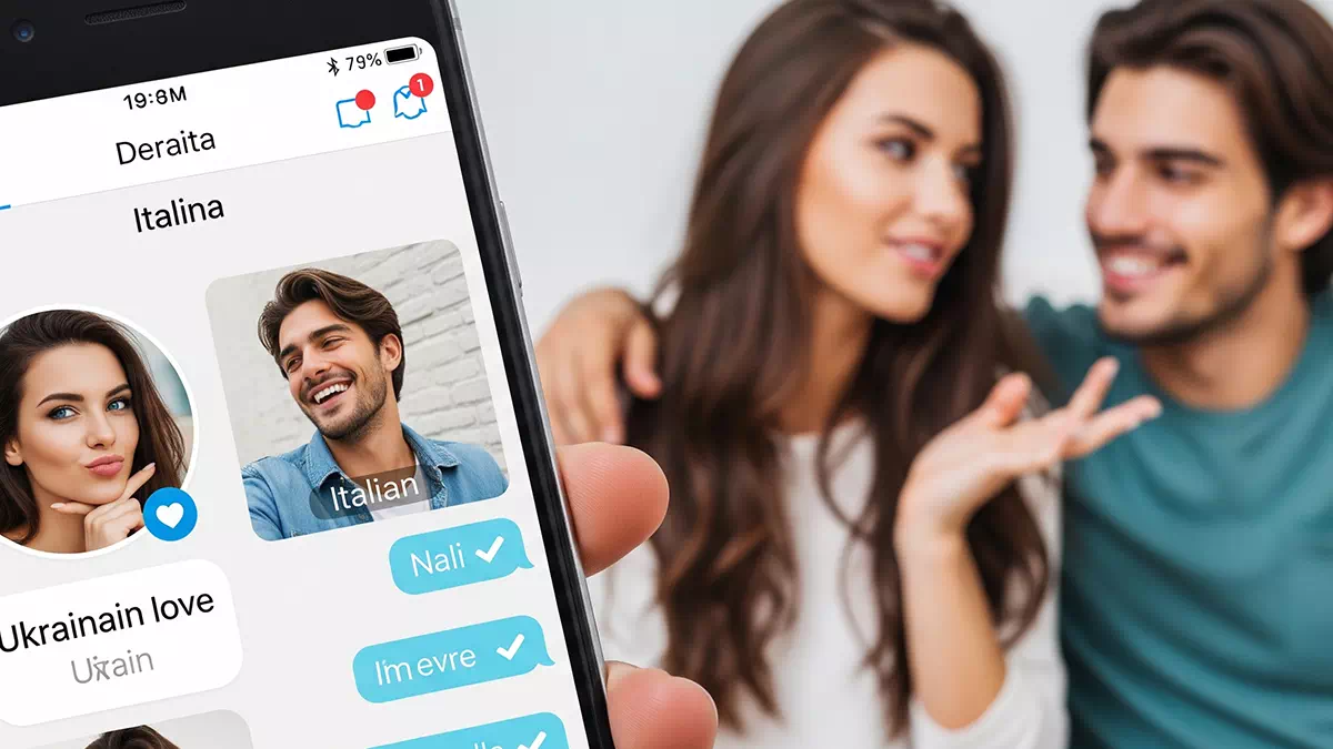 Woman flirting with Man on a Dating App