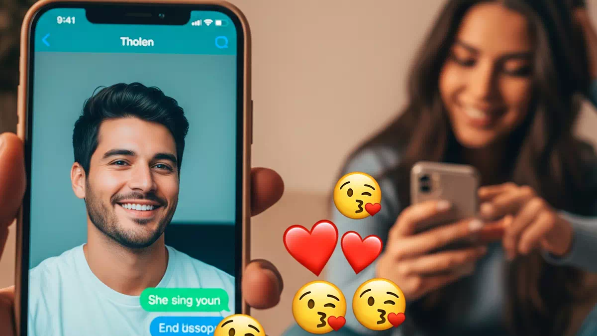 Woman Happy to receive Loving Texts from Man