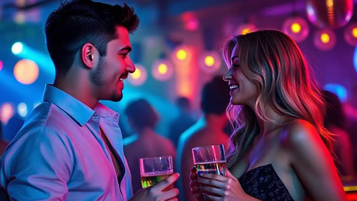 Man talking to Woman at the Club