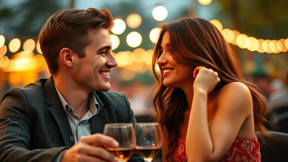 Man talking to Woman on a Date