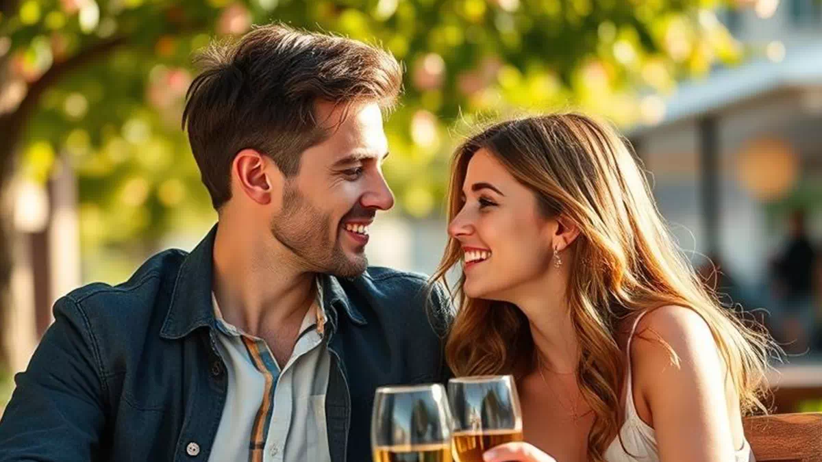 Man talking to Woman on a Date
