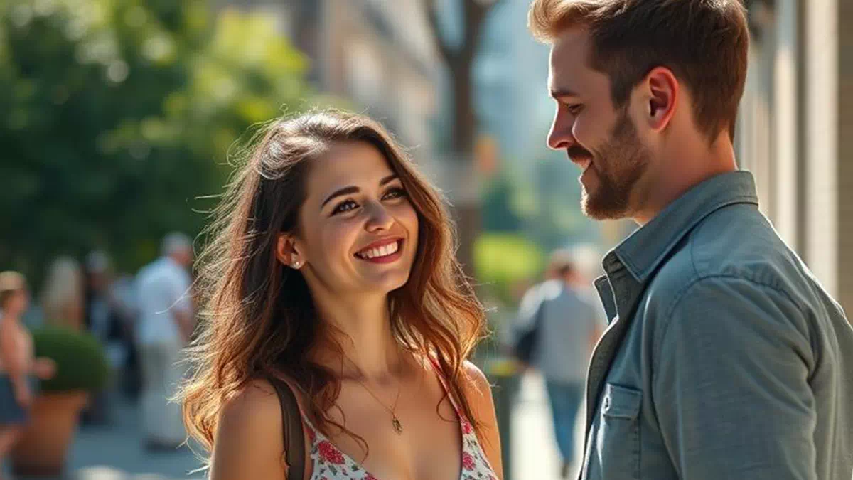 Man talking to Woman Somewhere