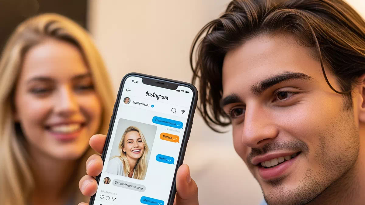 Guy talking to Girl on Instagram