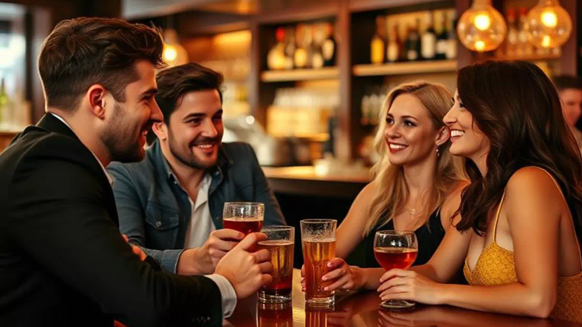 Person talking to Individual at a Bar