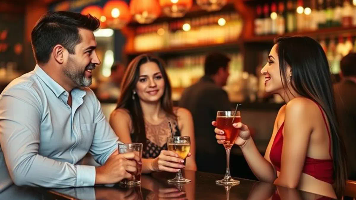 Person talking to Individual at a Bar