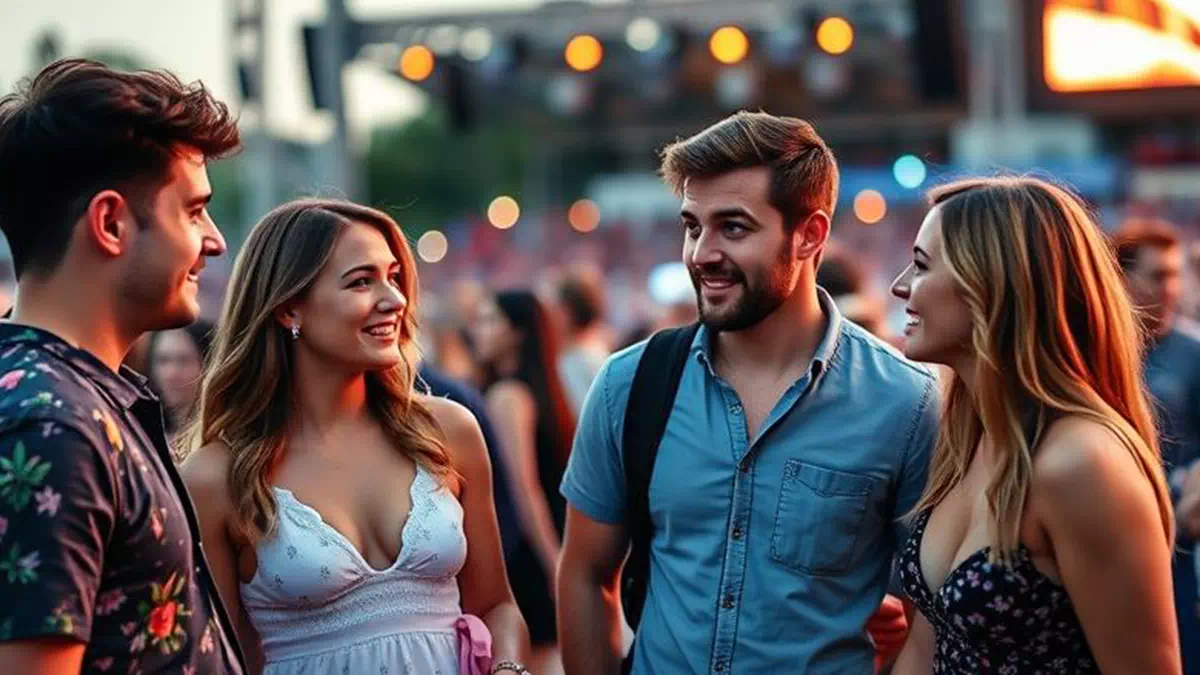 Person talking to Individual at Concert