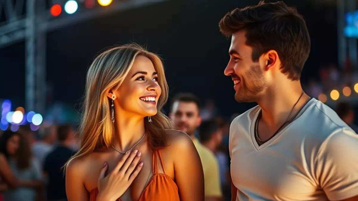 Person talking to Individual at Concert