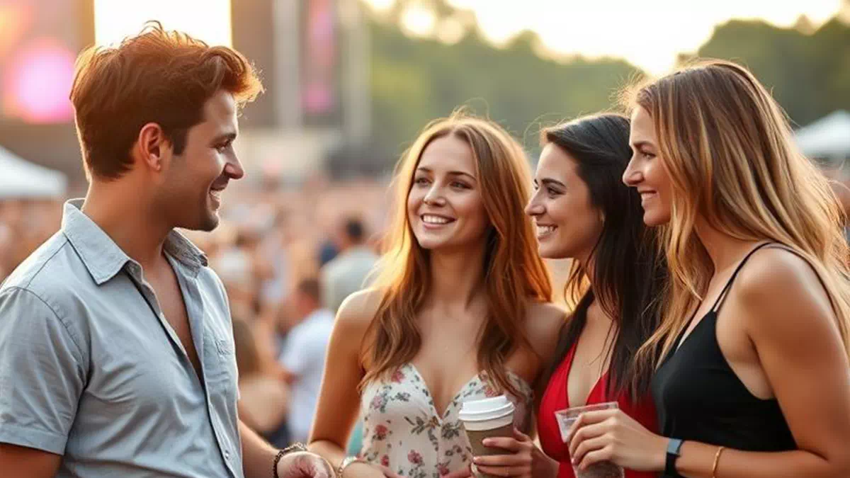 Person talking to Individual at Concert