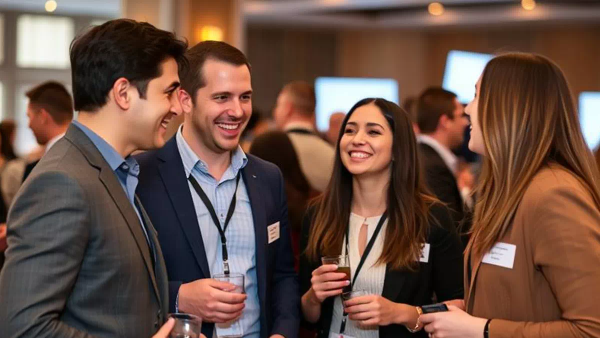 Person talking to Individual at Networking Event