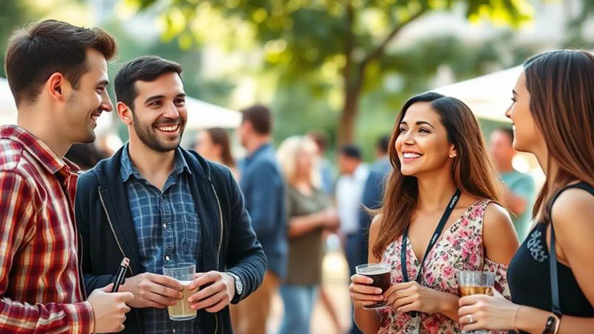 Person talking to Individual at Networking Event