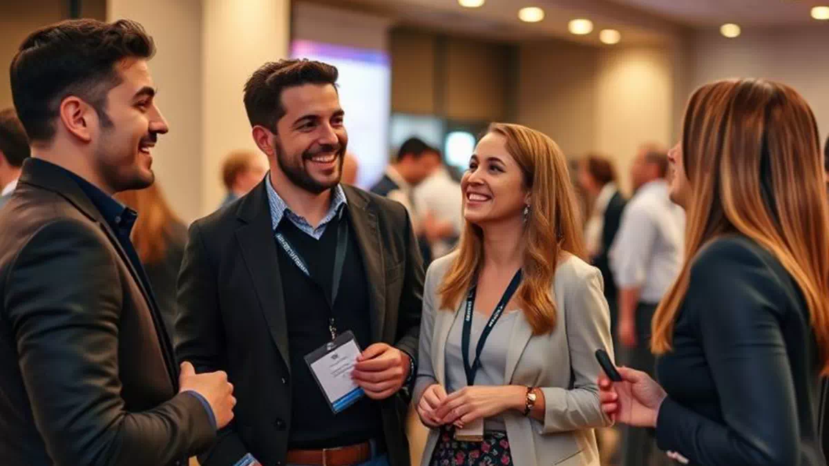 Person talking to Individual at Networking Event