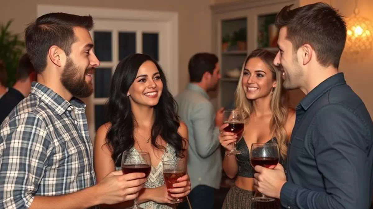 Person talking to Individual at a Party