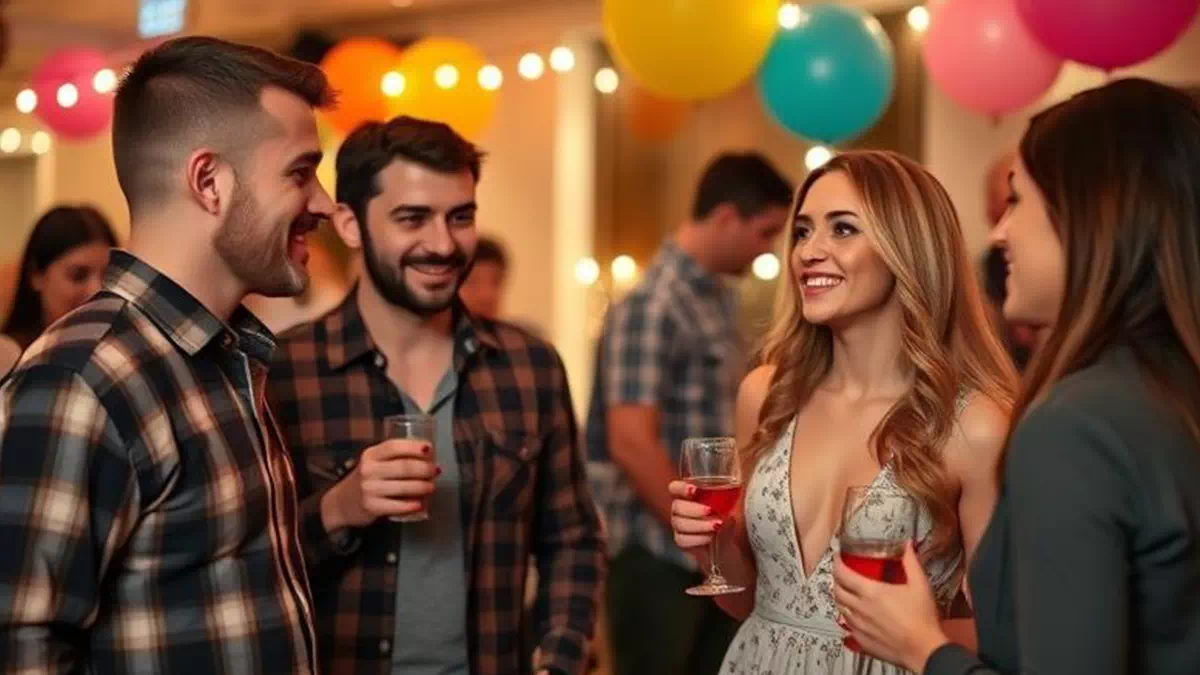 Person talking to Individual at a Party