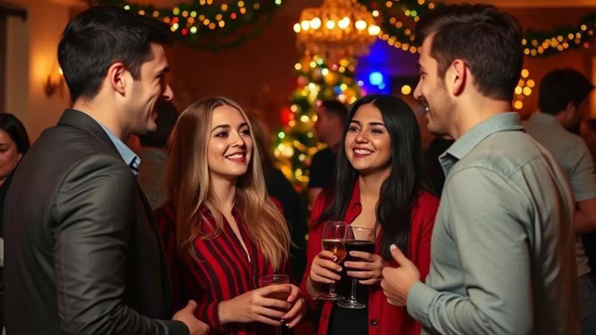 Person talking to Individual at a Party