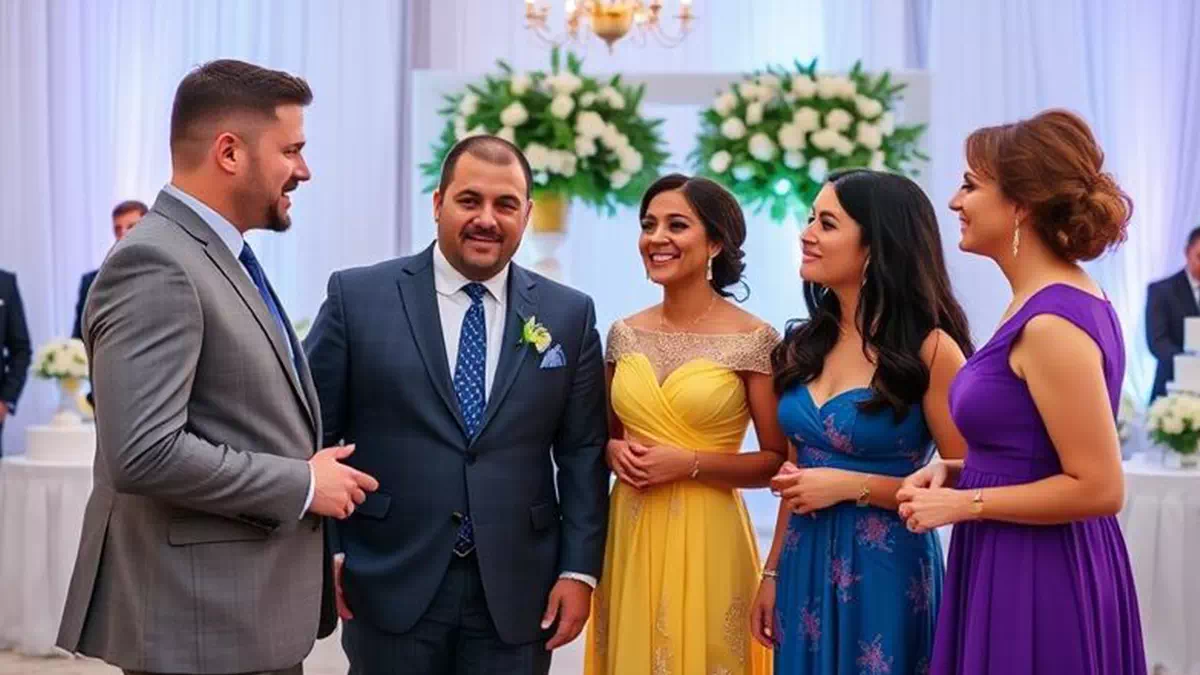 Person talking to Stranger at Wedding