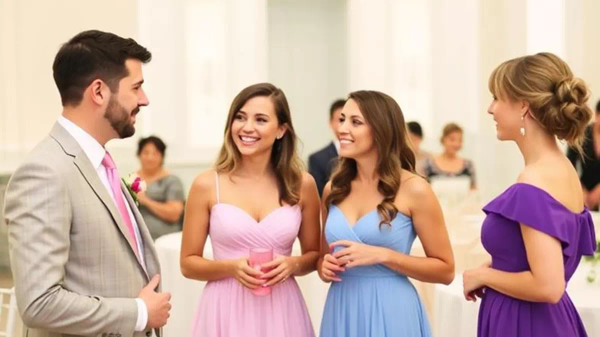 Person talking to Stranger at Wedding