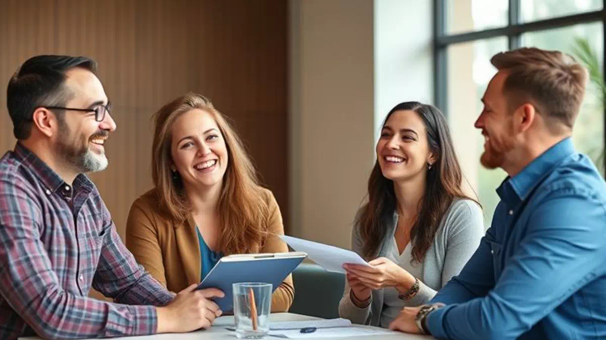 Person talking to Individual at Work