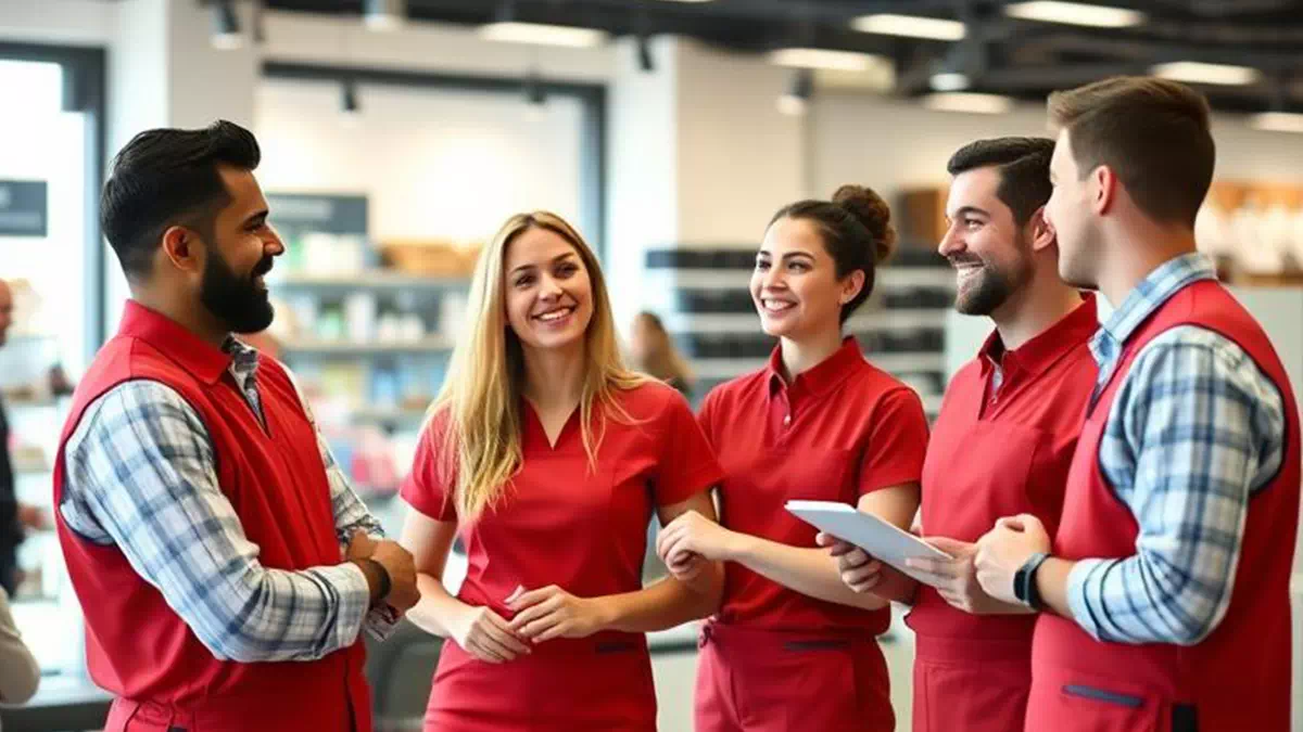 Person talking to Individual at Work