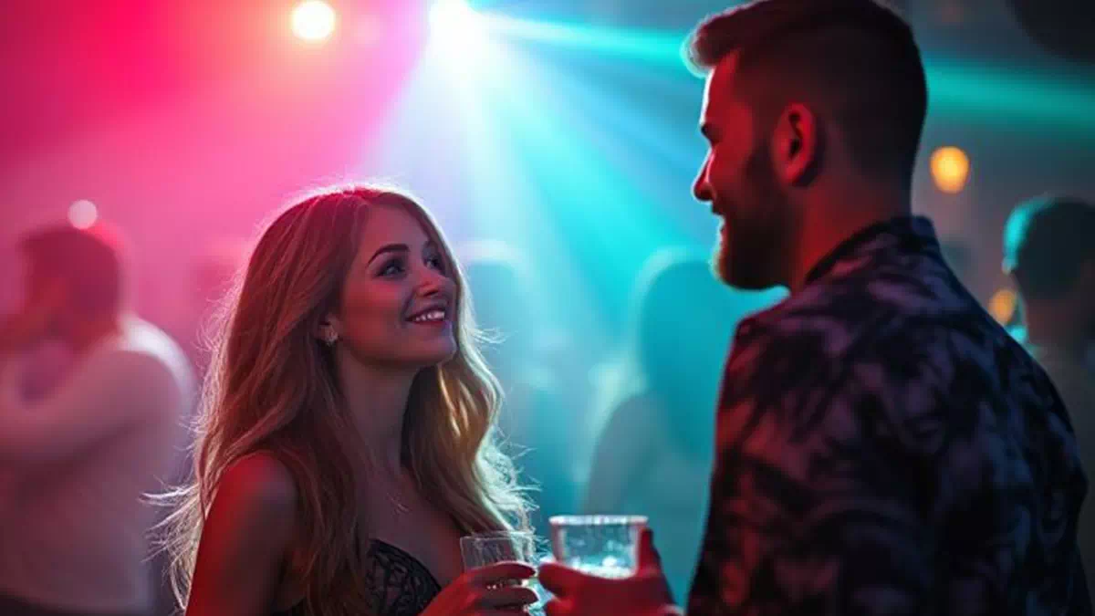 Woman talking to Man at the Club