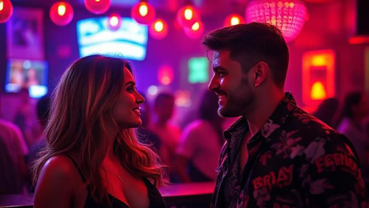 Woman talking to Man at the Club