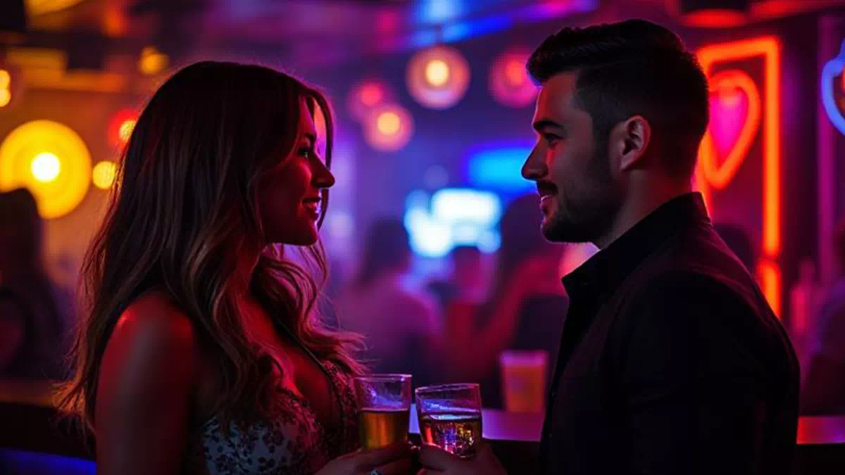 Woman talking to Man at the Club