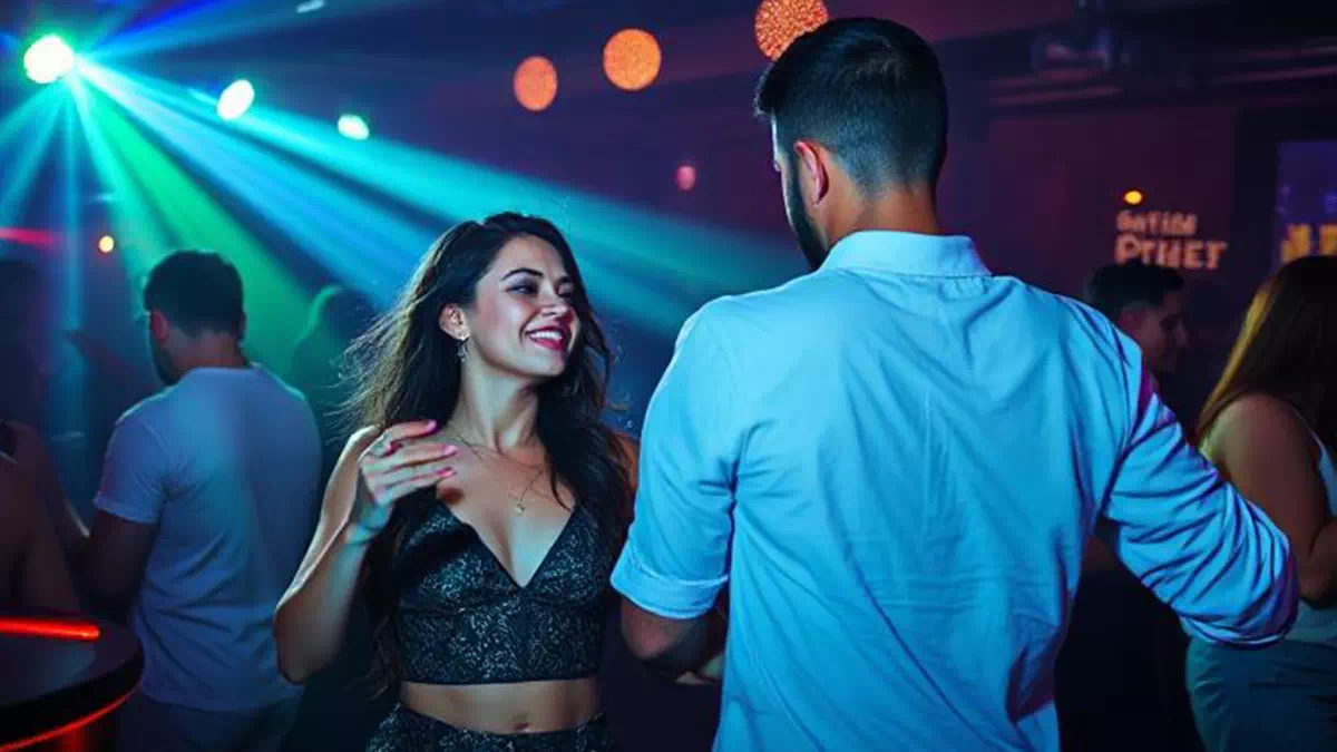 Woman talking to Man at the Club
