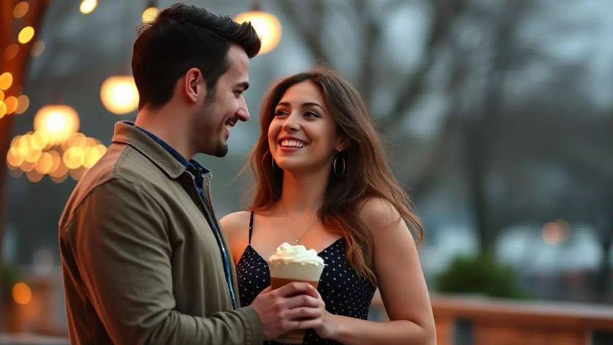 Woman talking to Guy on a Date