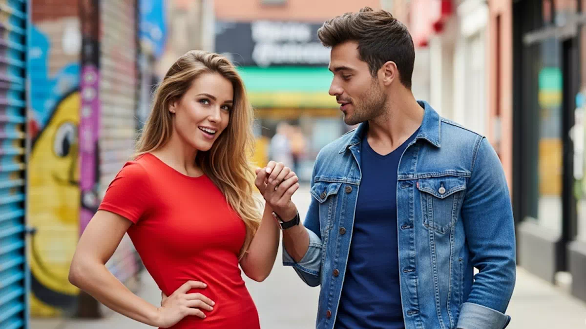 Girl talking to Guy Flirting