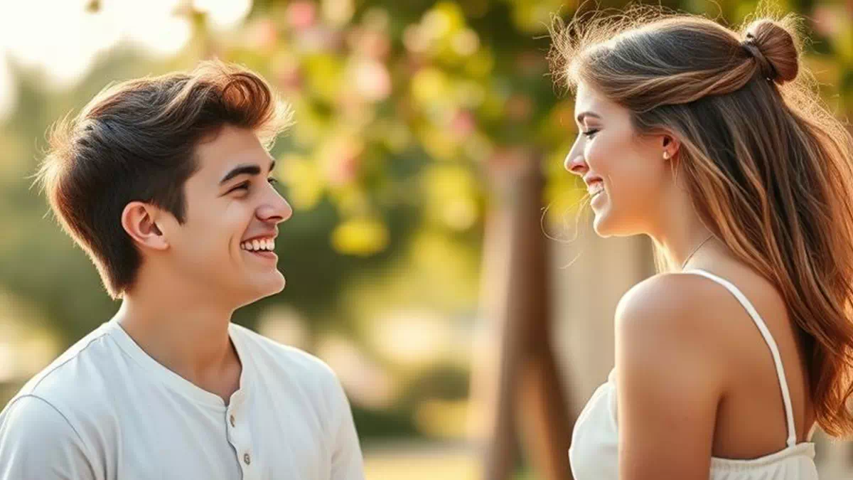 Girl talking to Boy Somewhere