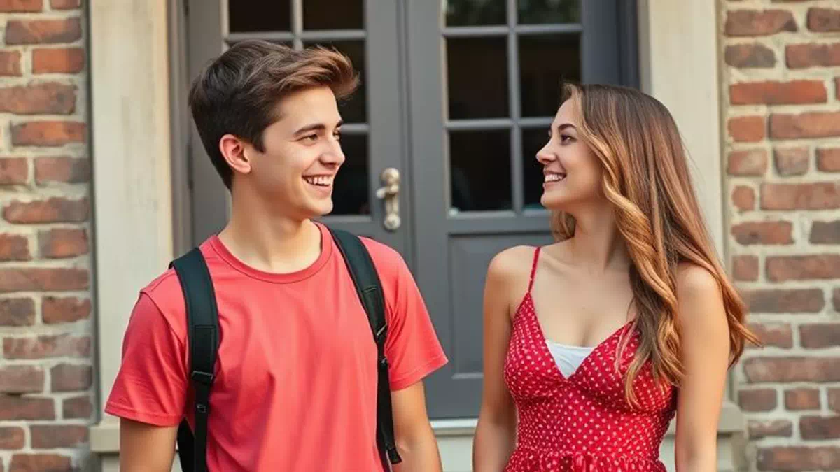 Girl talking to Boy Somewhere