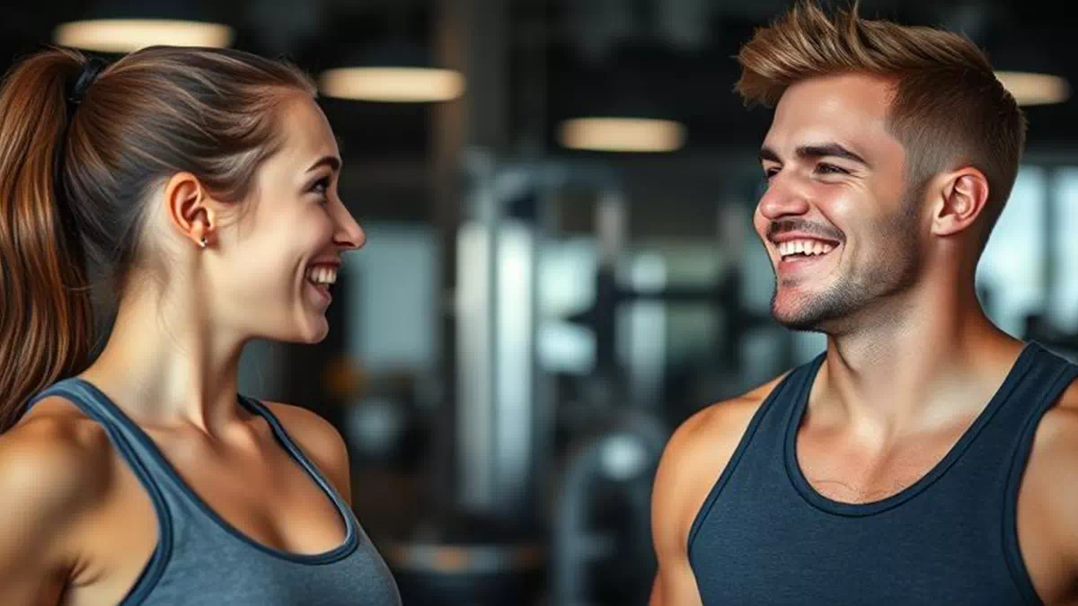 Woman talking to Man at the Gym