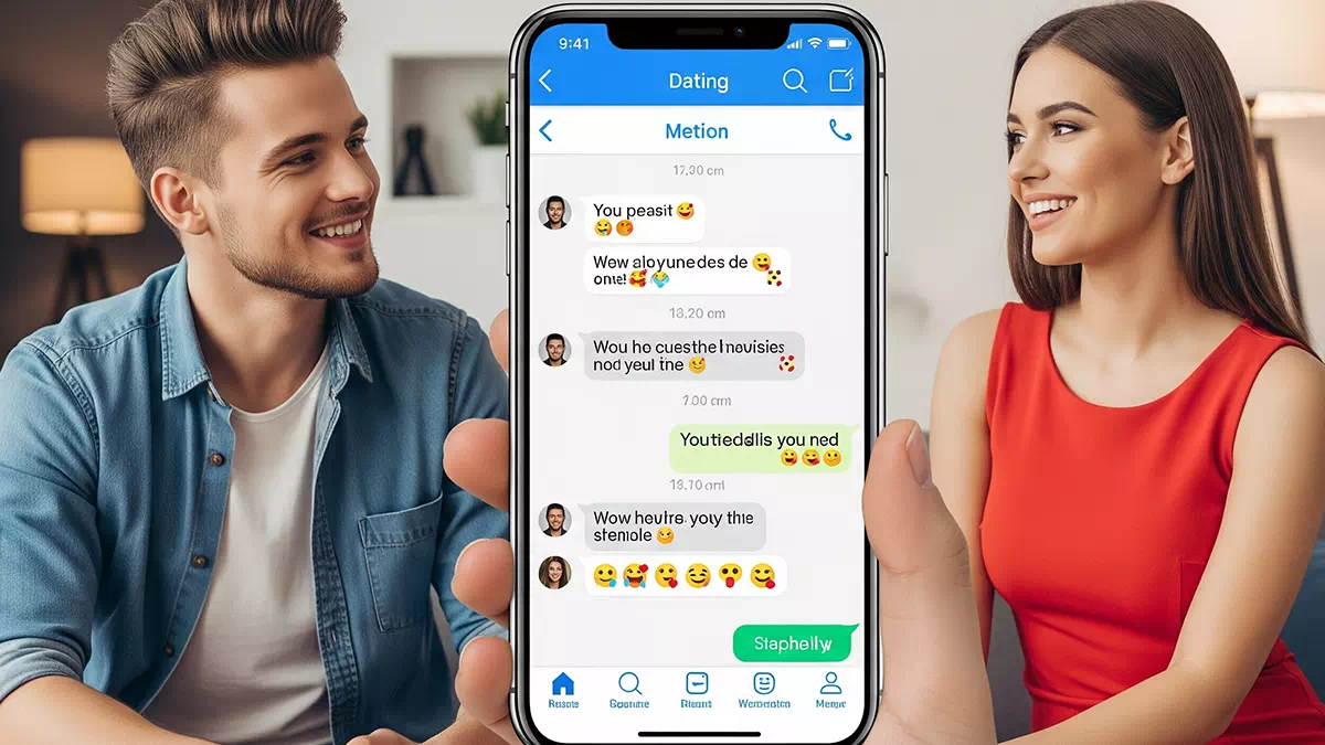 Woman talking to Man Online