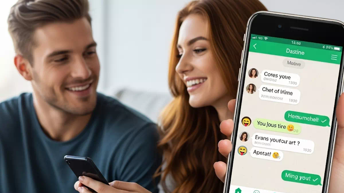 Woman talking to Man Online